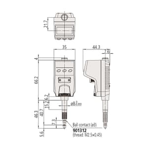 Mitutoyo 0 - 5 mm Absolute Digital Indicator with Dust/Water Protection Conforming to IP66 (ID-B Series), 543-580